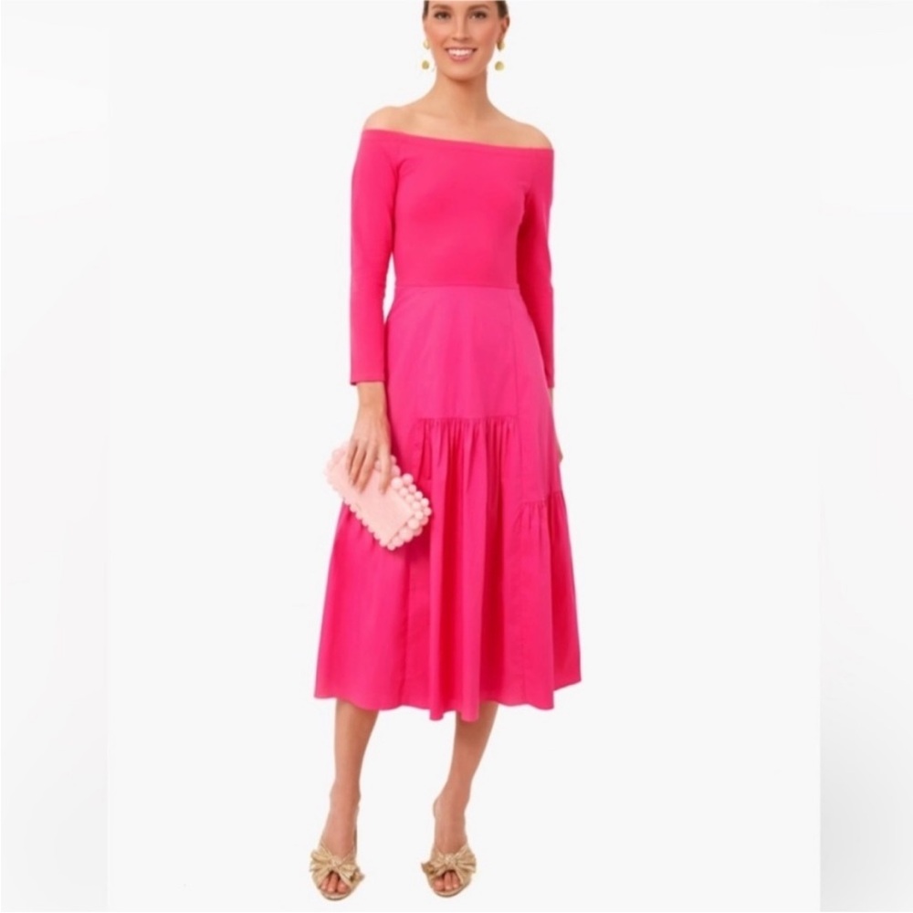 Tuckernuck Hot Pink Off-Shoulder Maxi Dress